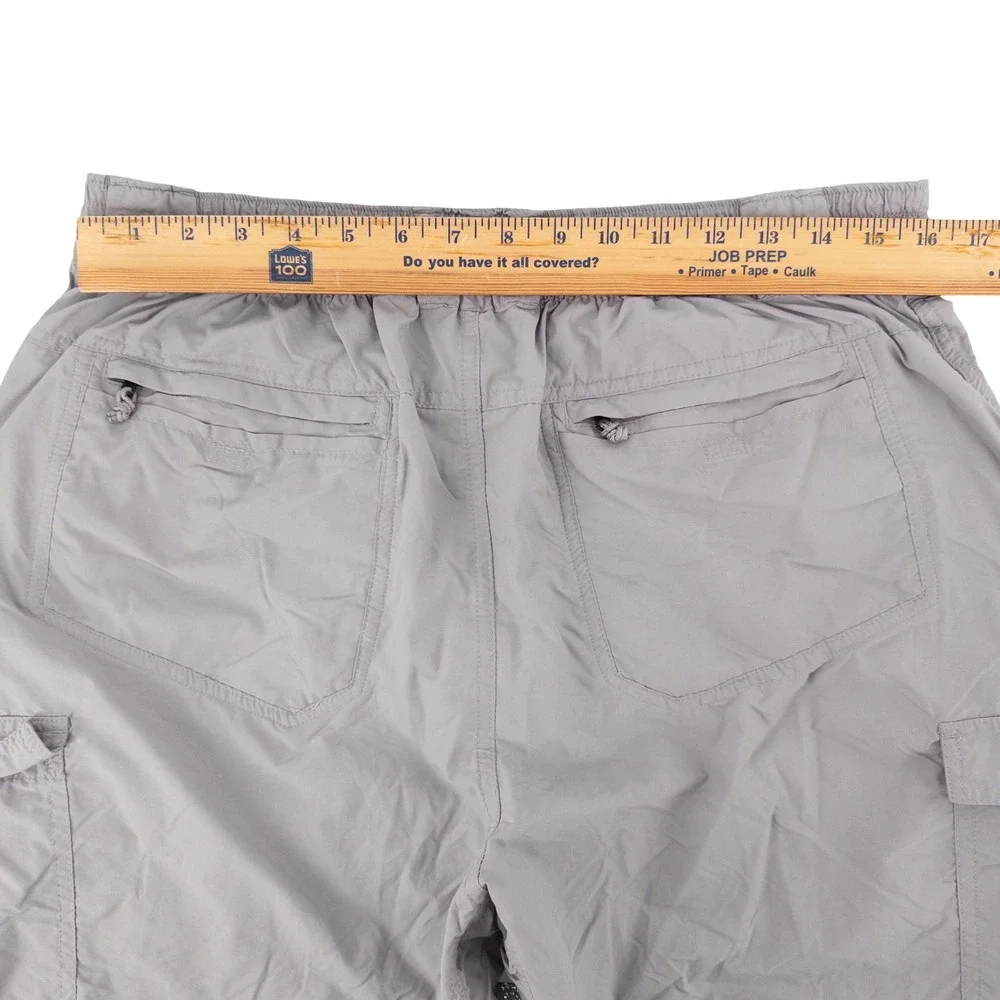 Cabelas Mens Large Guidewear Cargo Shorts Gray Nylon Lightweight Hiking Gorpcore